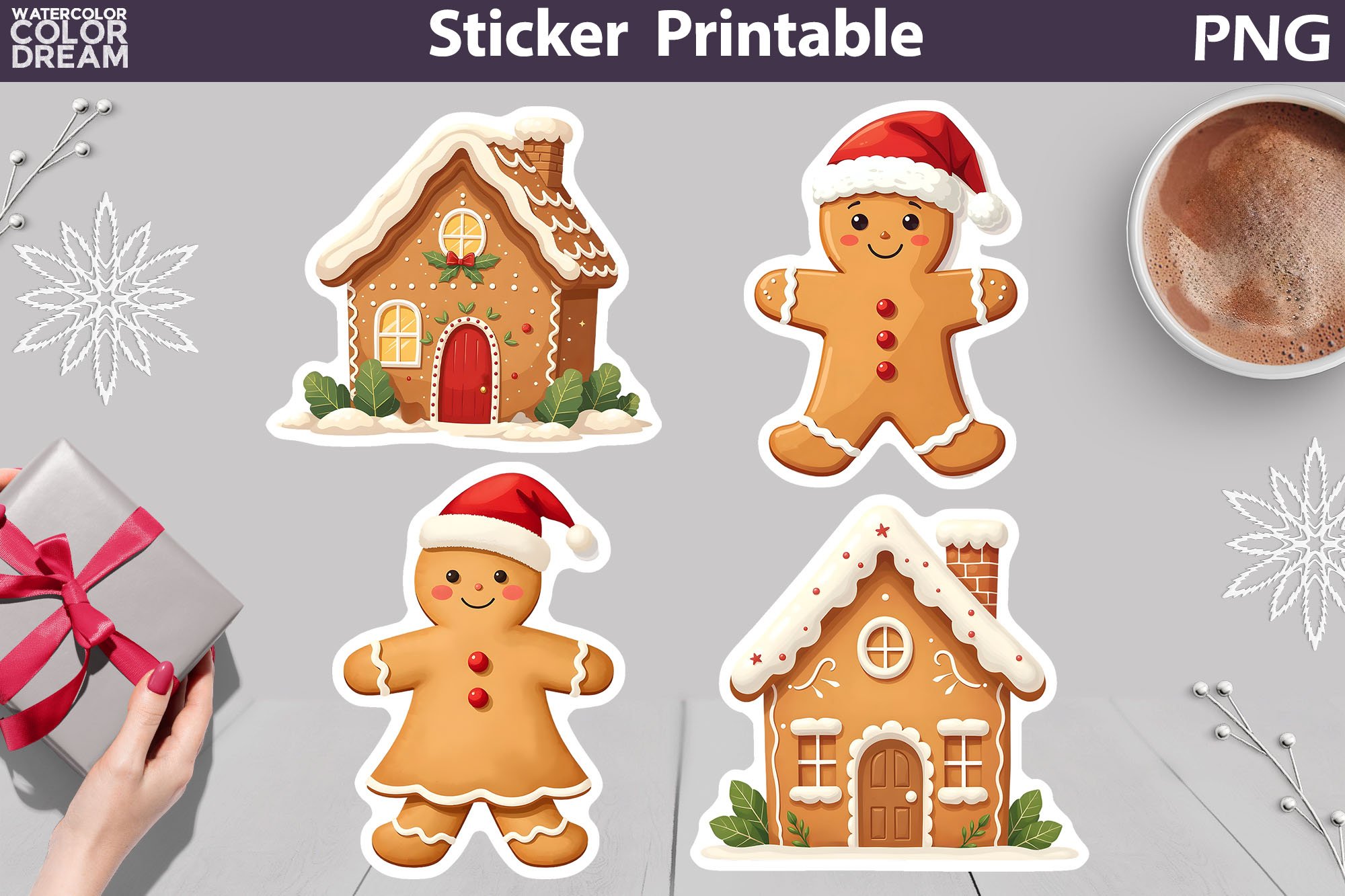 Gingerbread Cookies Sticker Bundle | Gingerbread Men Sticker view 3