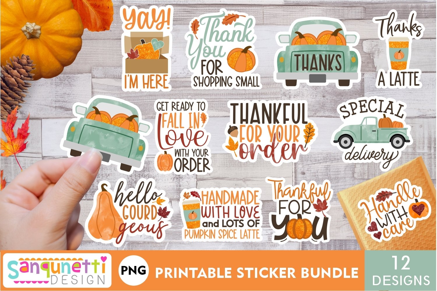 Fall Small Business packaging sticker bundle