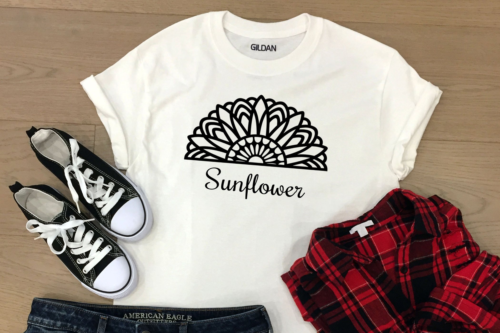 Sunflower Mandala Monogram, SVG Cut Files view 3