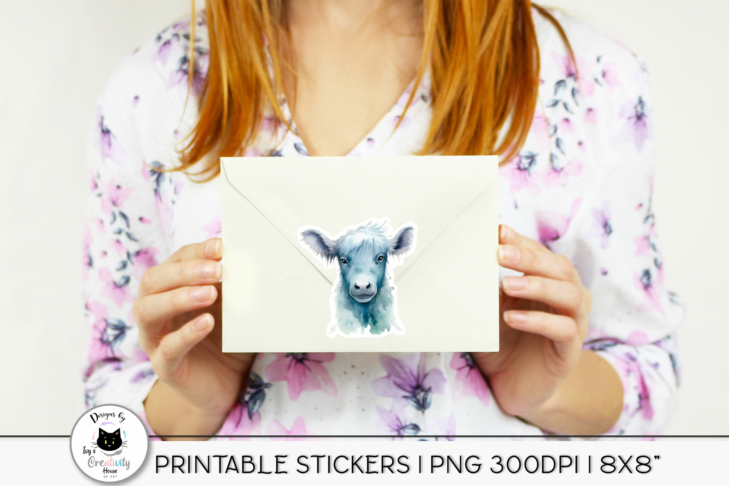 Watercolor Farm Animal Sticker Bundle | 14 Animal Stickers view 3
