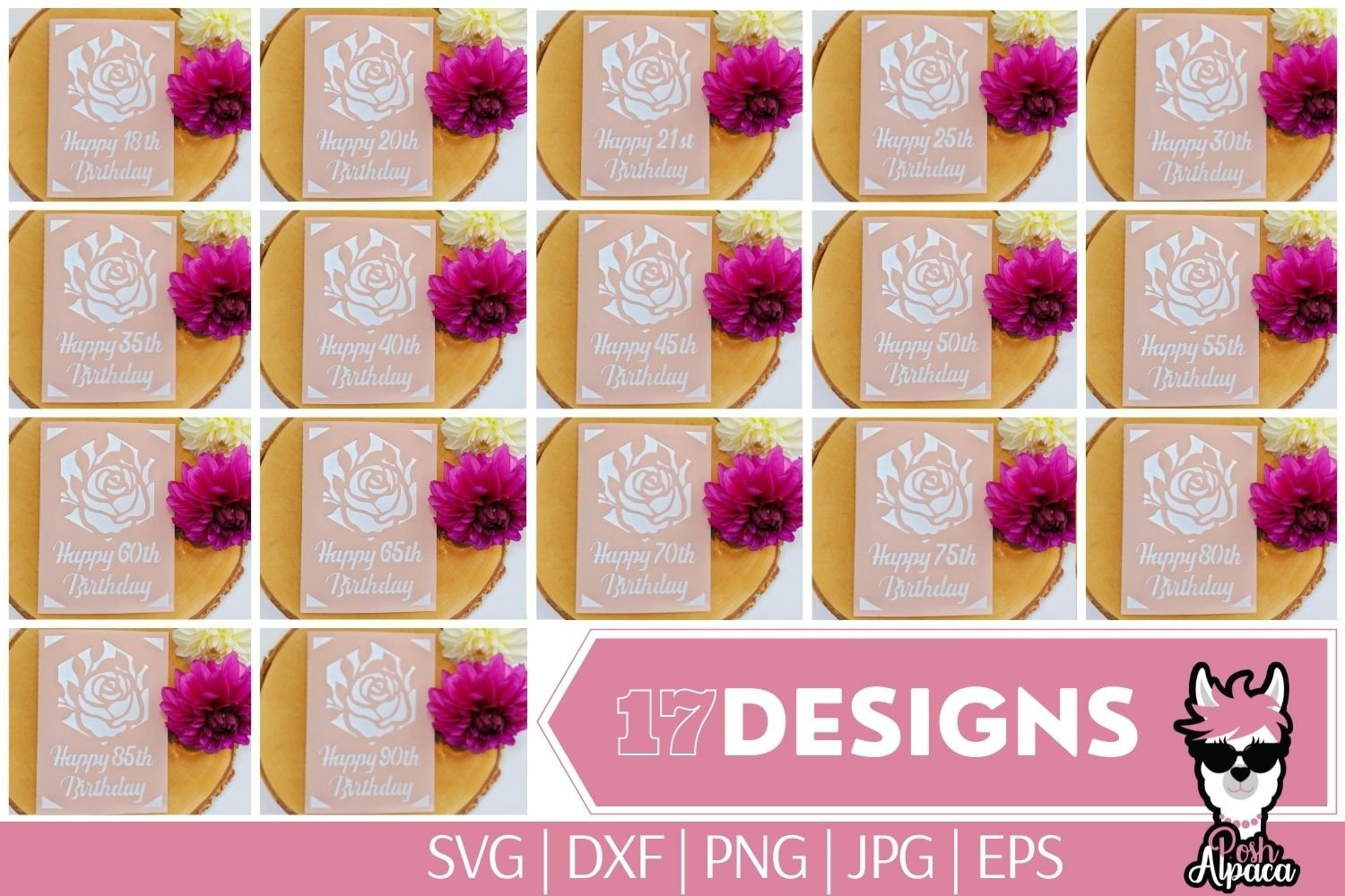 Birthday card svg bundle, happy birthday card template view 2