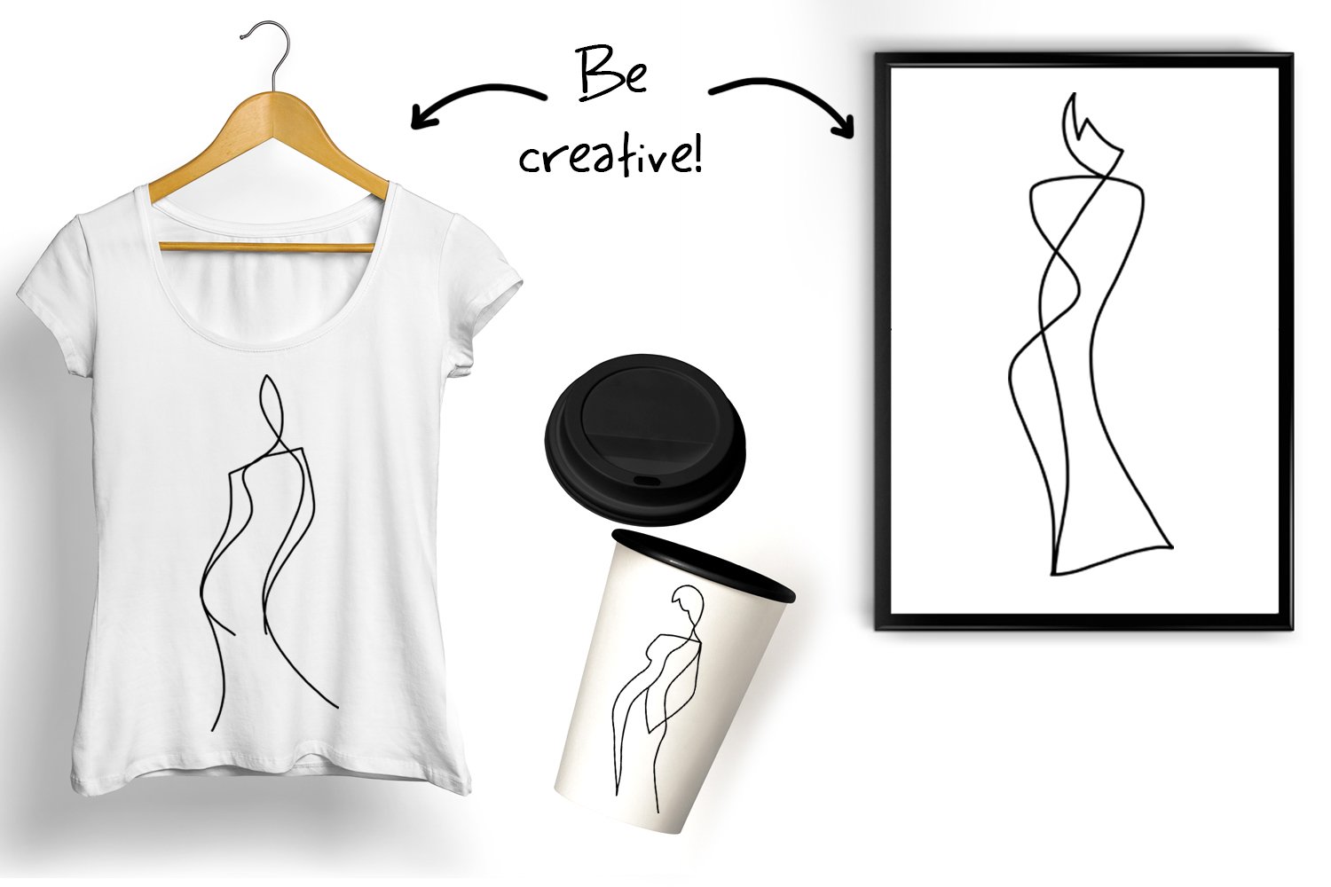 LINE ART WOMAN BODIES SET. ABSTRACT SINGLE LINE WOMAN. view 2