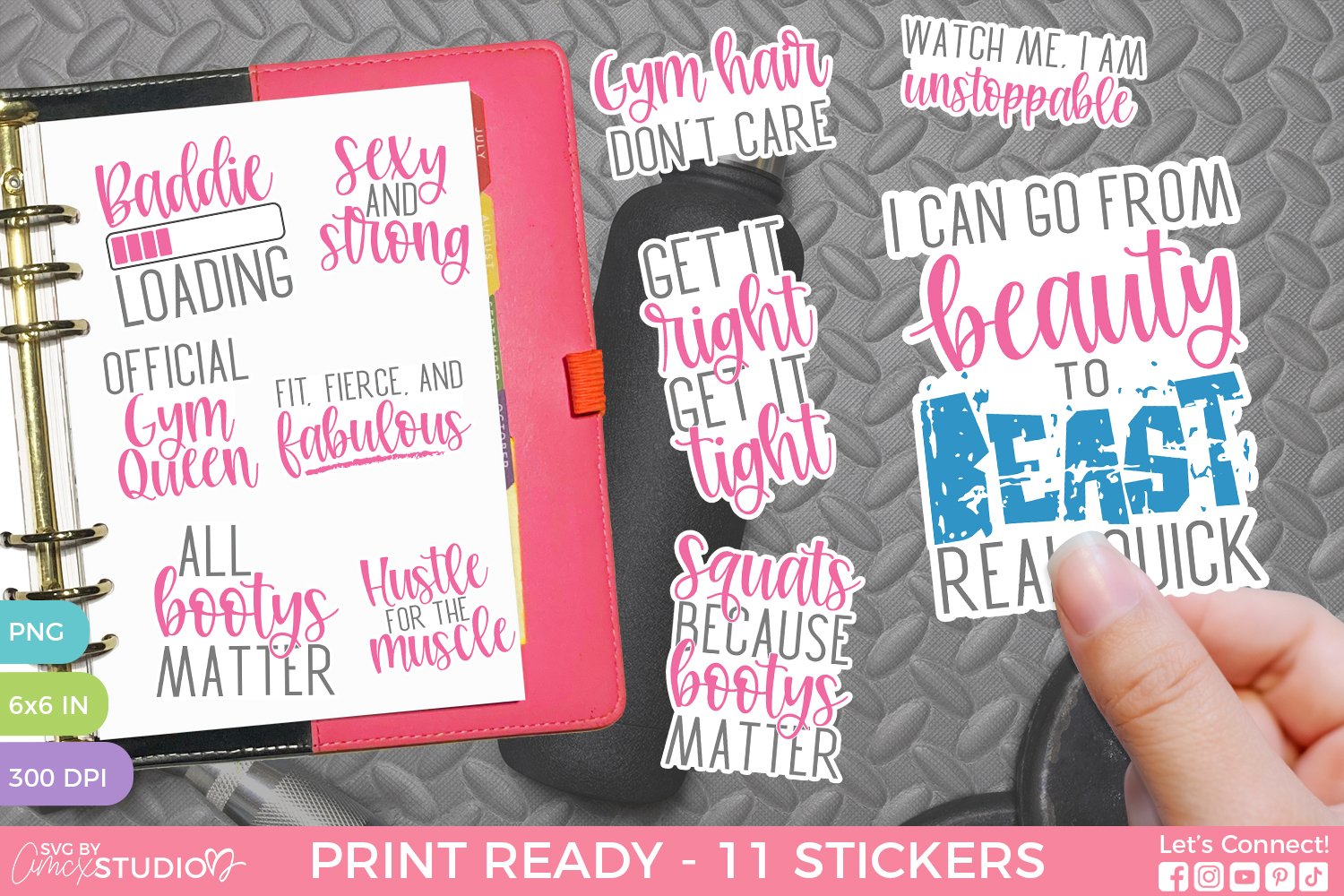Girls Workout Stickers | Work Out Sticker Bundle