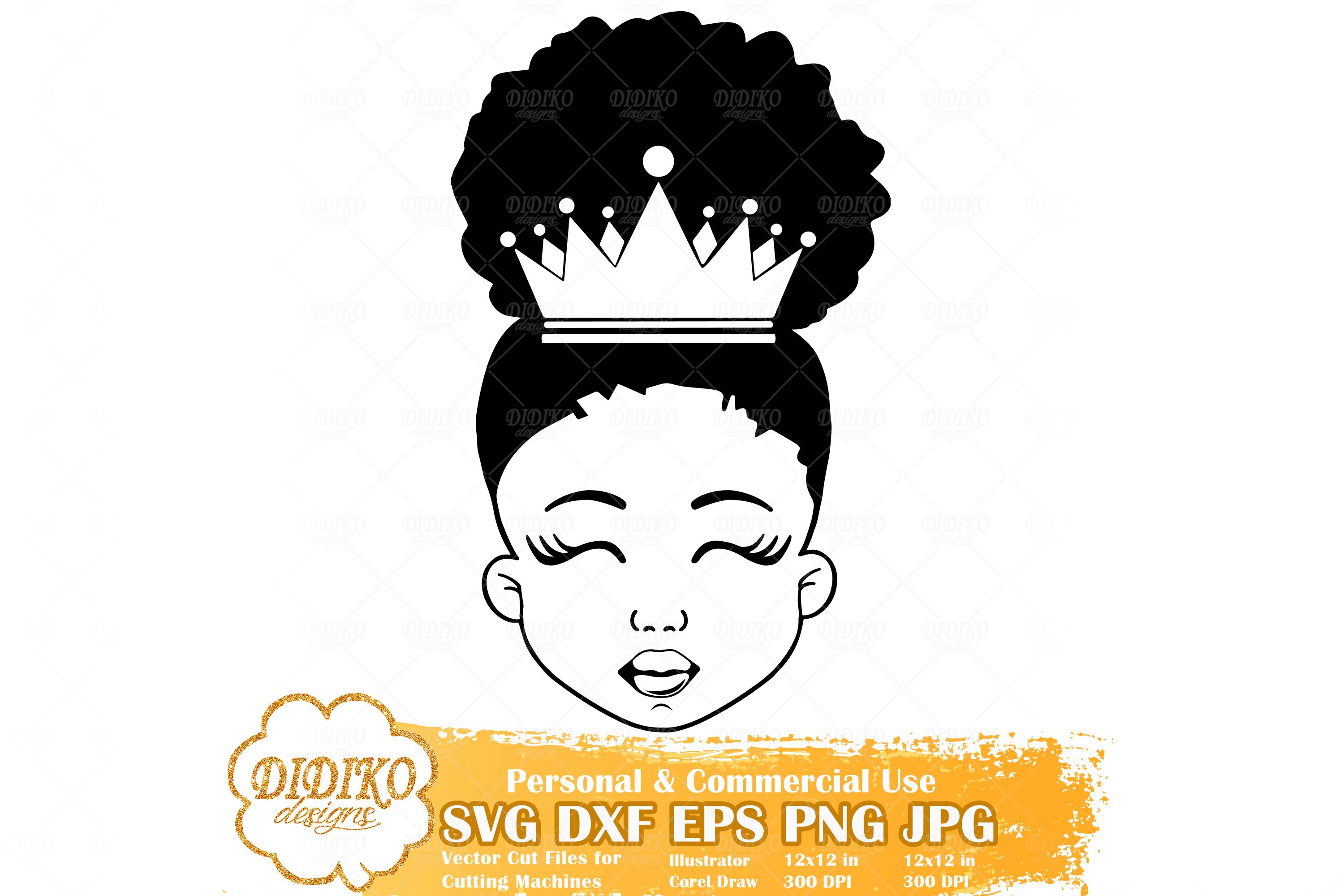 Black Girl Bundle SVG | Black Princess SVG | Silhouette SVG view 3