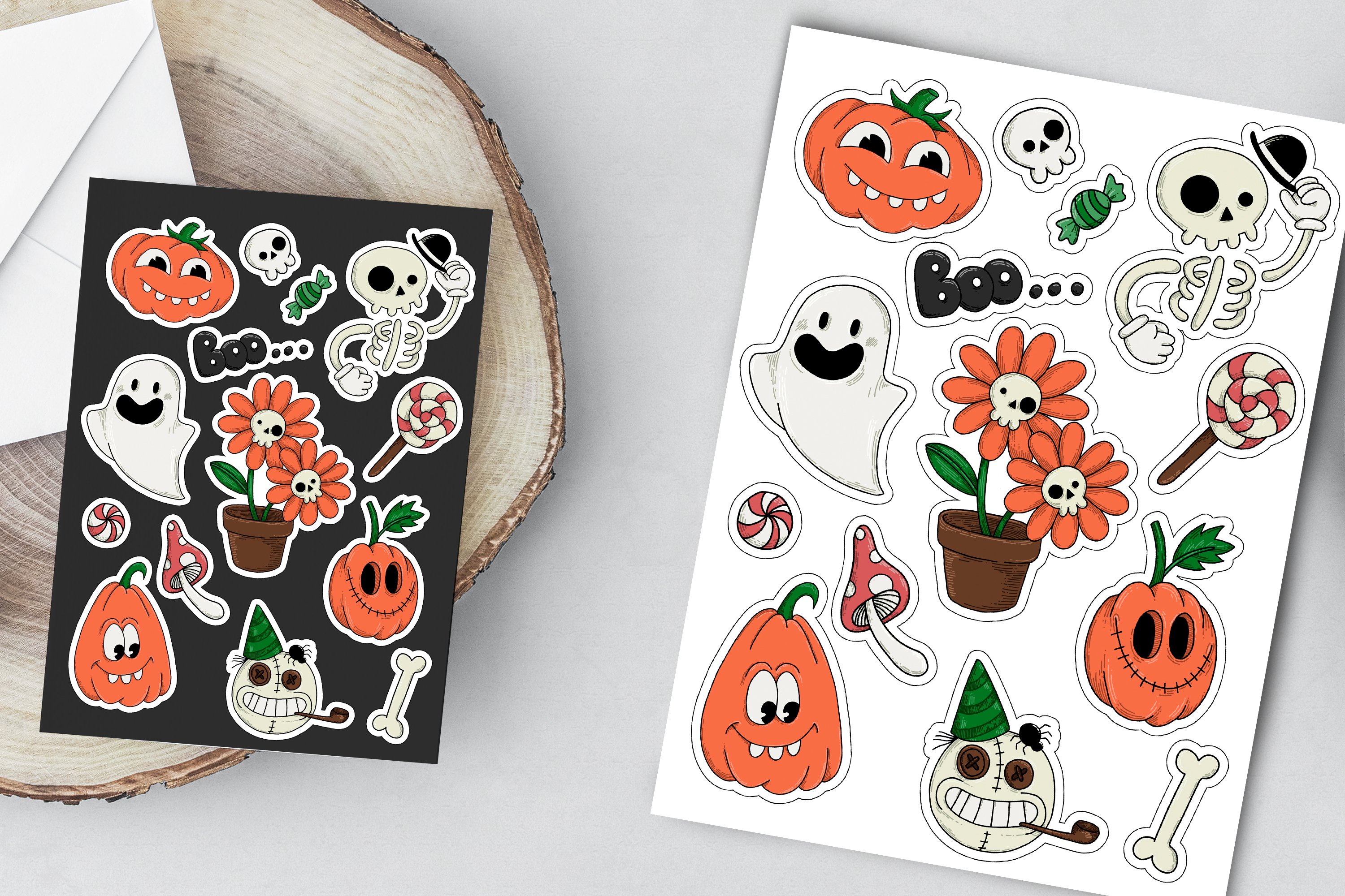Cute Halloween Character. Printable Stickers view 2