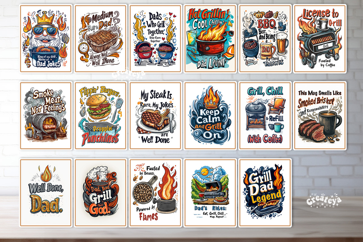 Funny Dad BBQ Sticker Bundle Grill Master Sarcastic Dad Joke view 2
