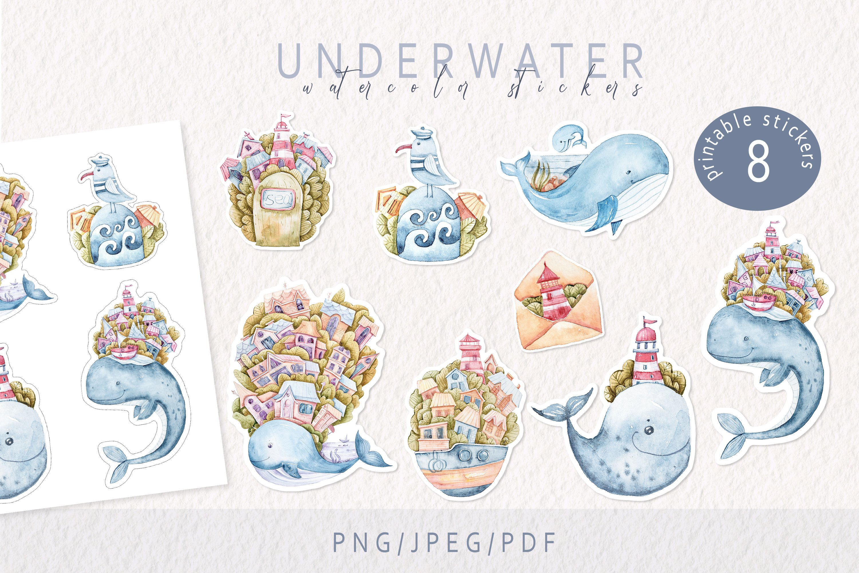 Nautical printable stickers- for Cricut and Silhouette