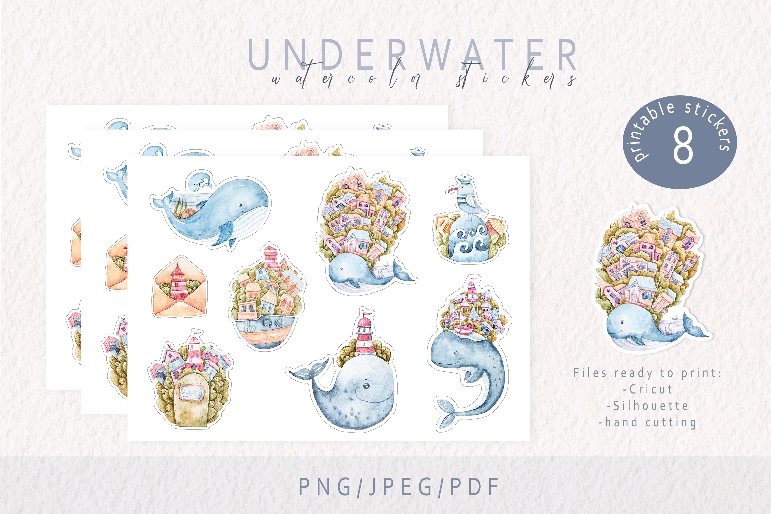 Nautical printable stickers- for Cricut and Silhouette view 2