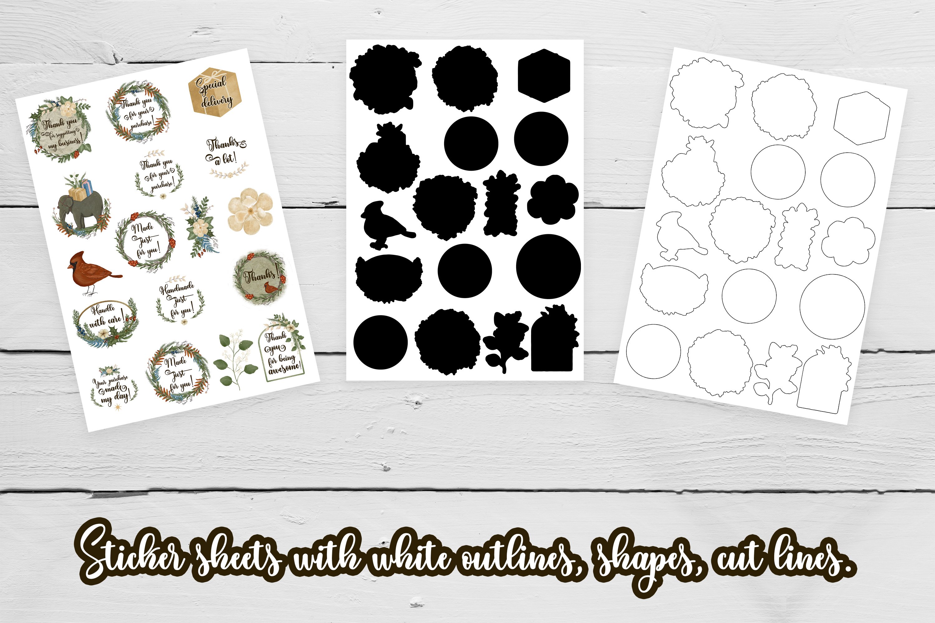 Thank you stickers Printable | Vintage stickers business view 3
