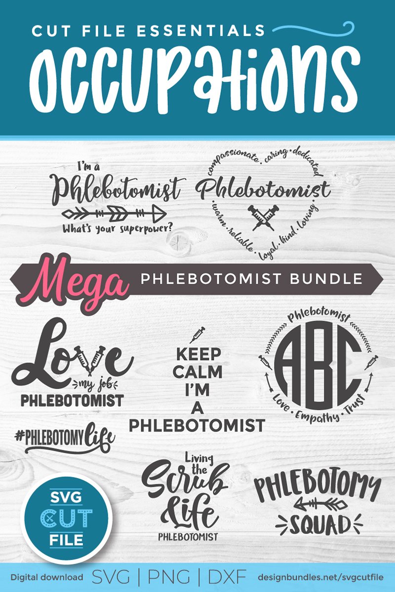 Phlebotomist SVG bundle -8 phlebotomy svg files for crafters view 3