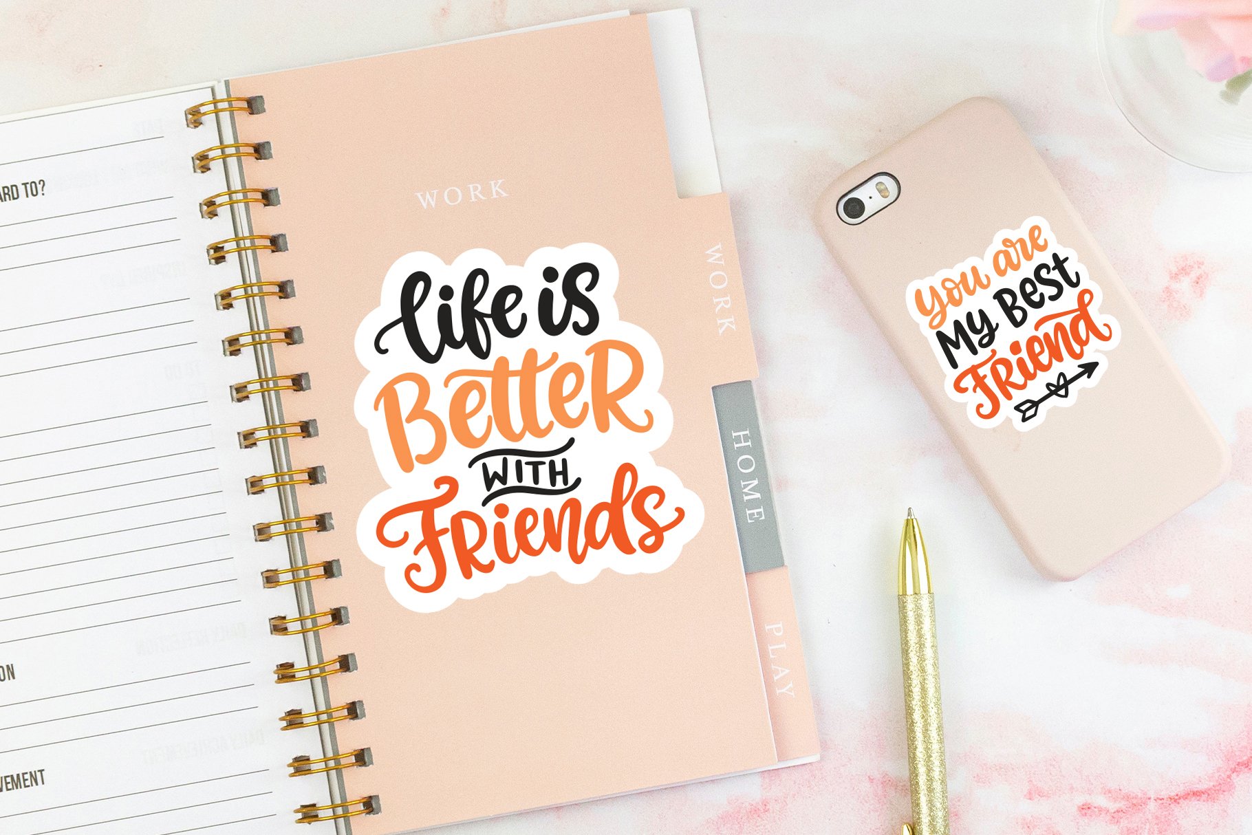 Friendship 10 Printable Sticker Bundle | Best Friends view 2