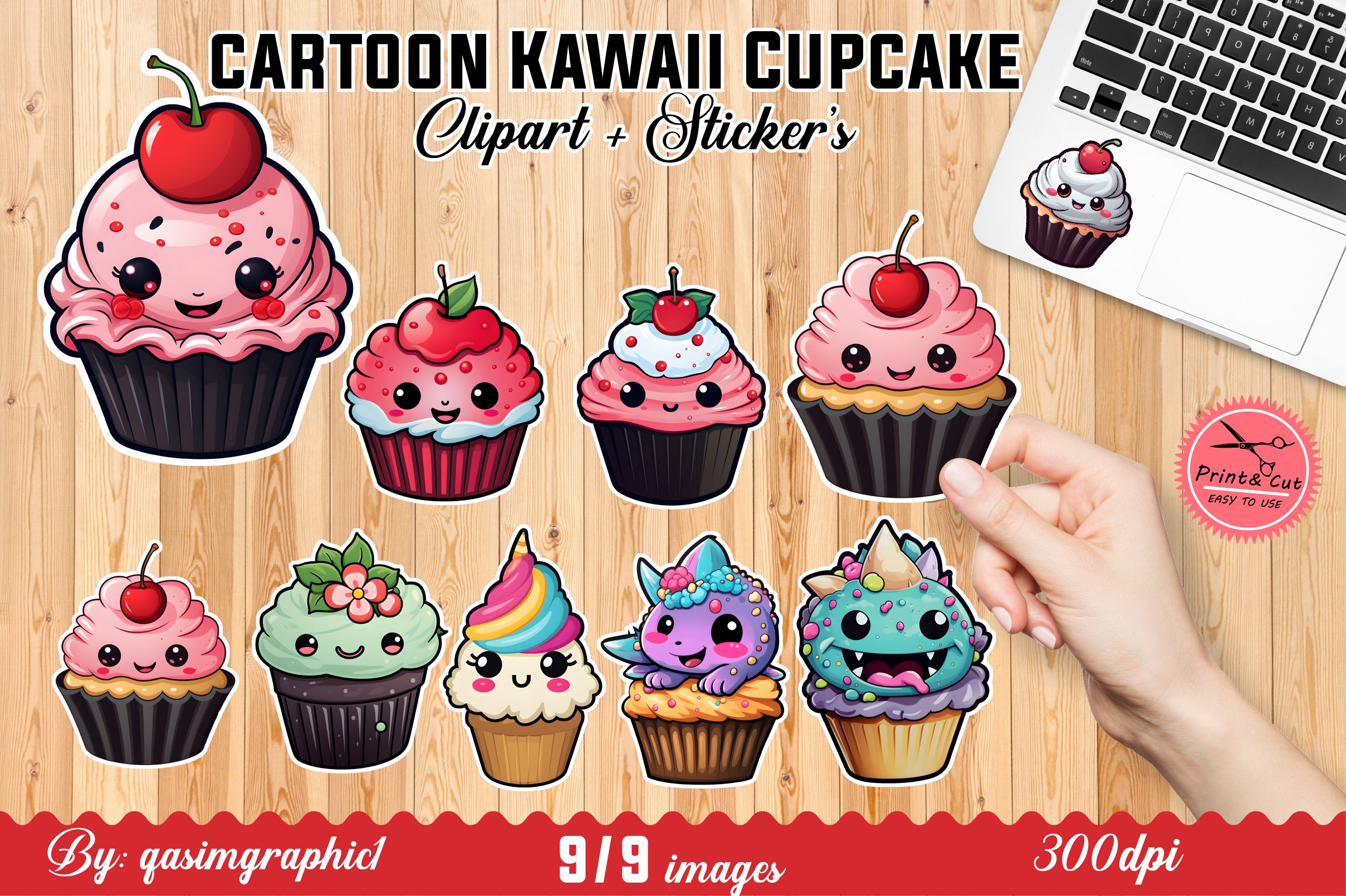 Cute kawaii CupCake Printable Sricker for Kids, CupCake png