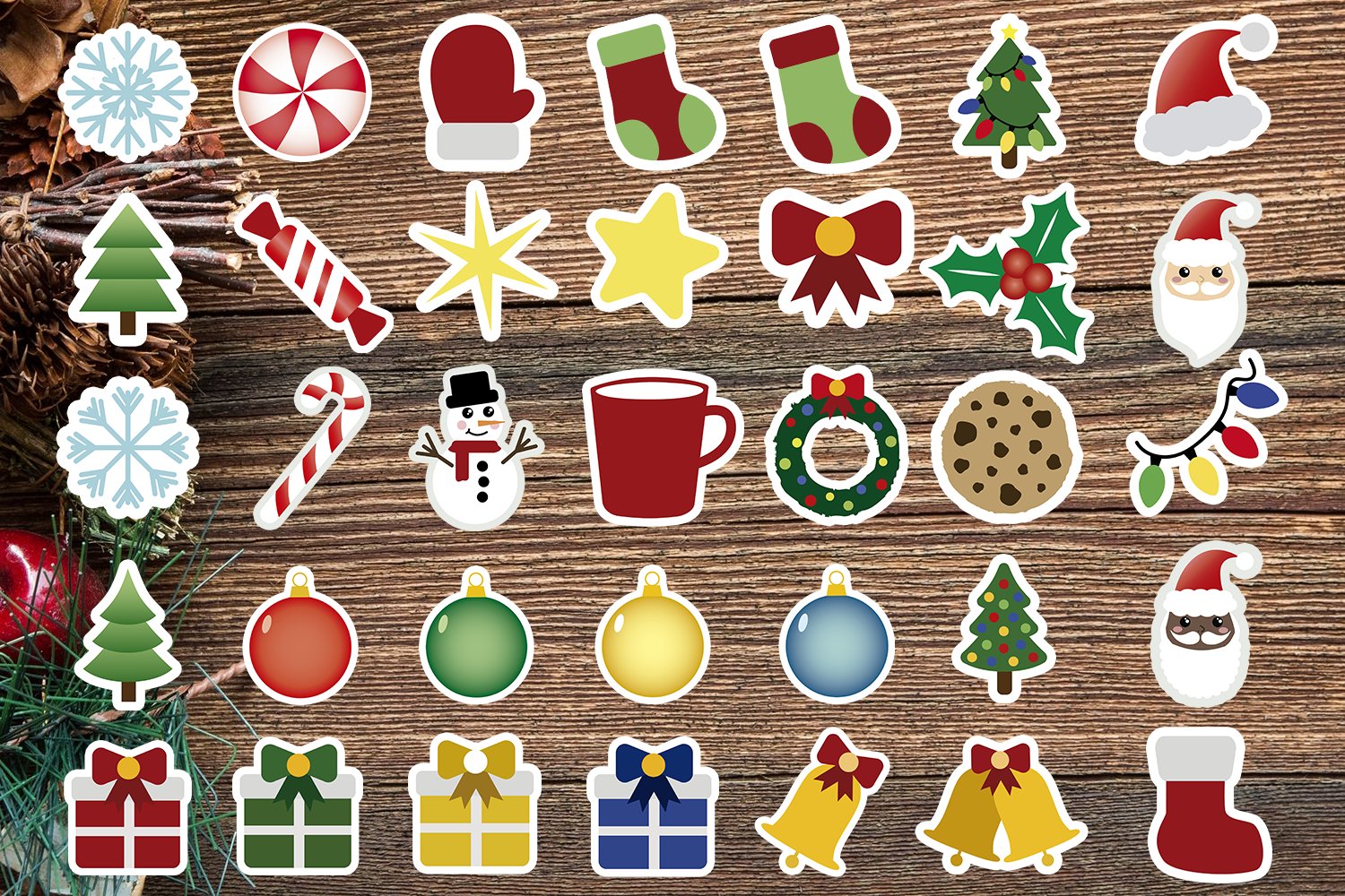 Christmas Stickers Bundle - 35 Printable Stickers view 2