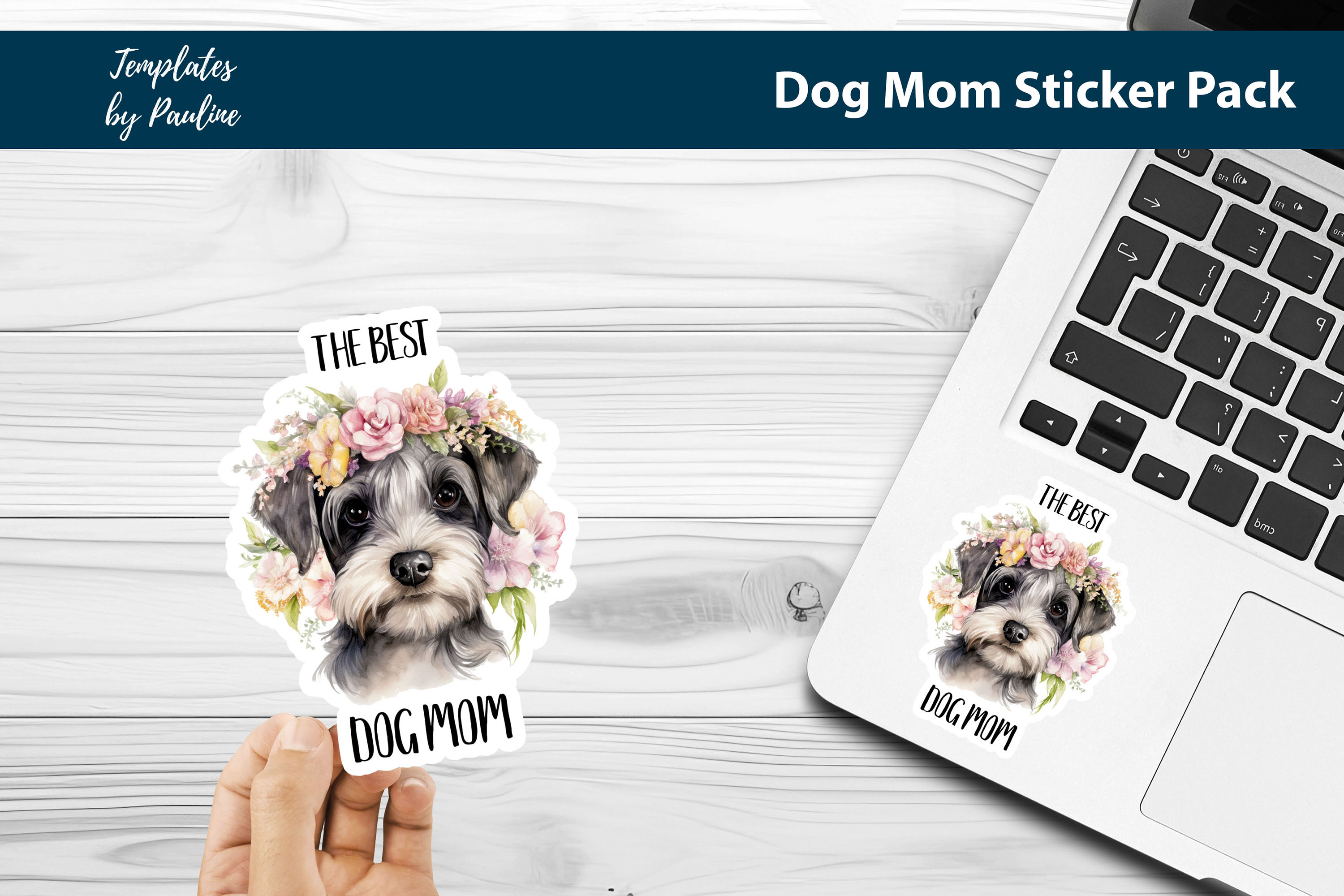 Dog Mom Sticker Bundle, Best Dog Mom Digital Sticker Pack view 3