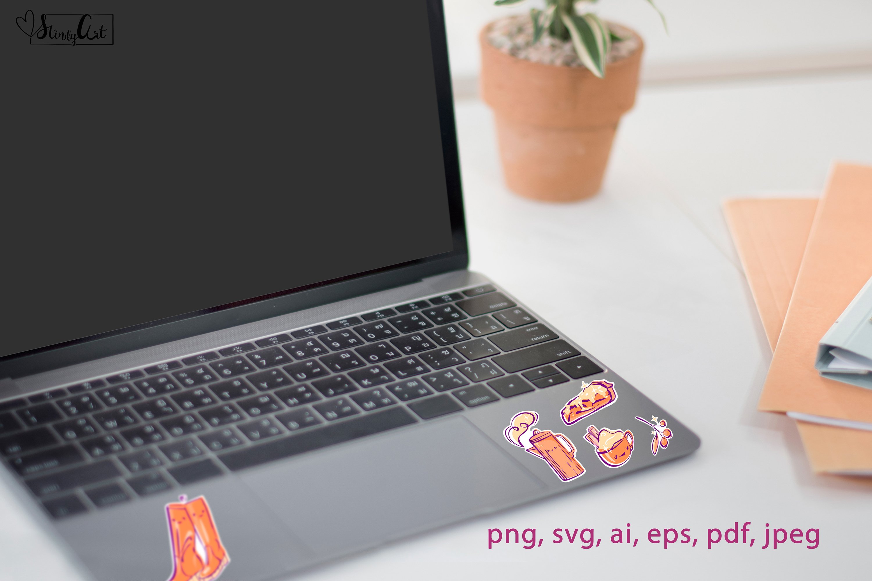 Fall Printable Sticker bundle - 21 png for print and cut view 2