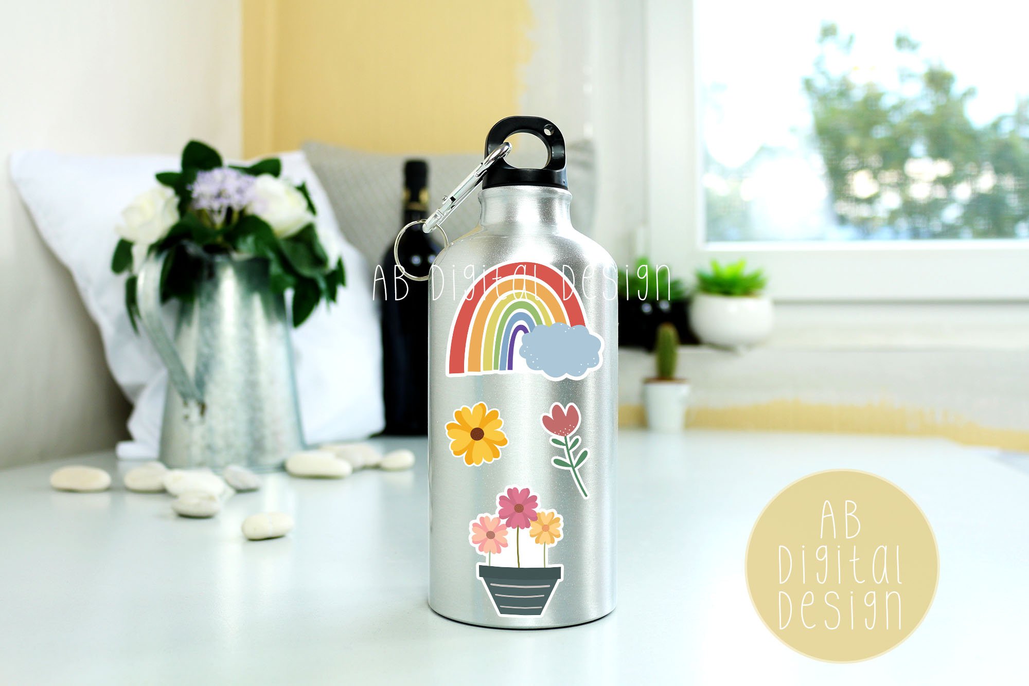 Spring Garden Stickers | Flowers, Plants, Rainbows   Trees view 3