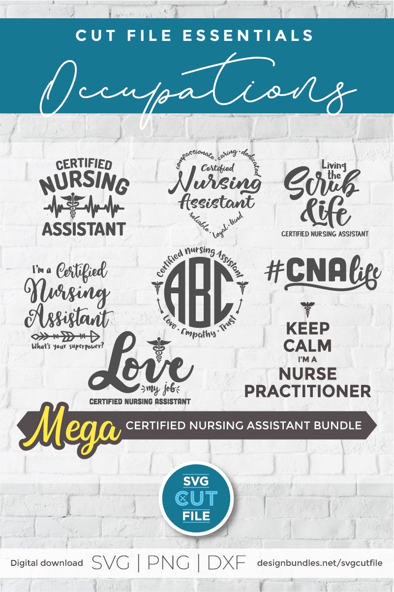 CNA bundle svg - 8 certified nursing assistant svg files view 3
