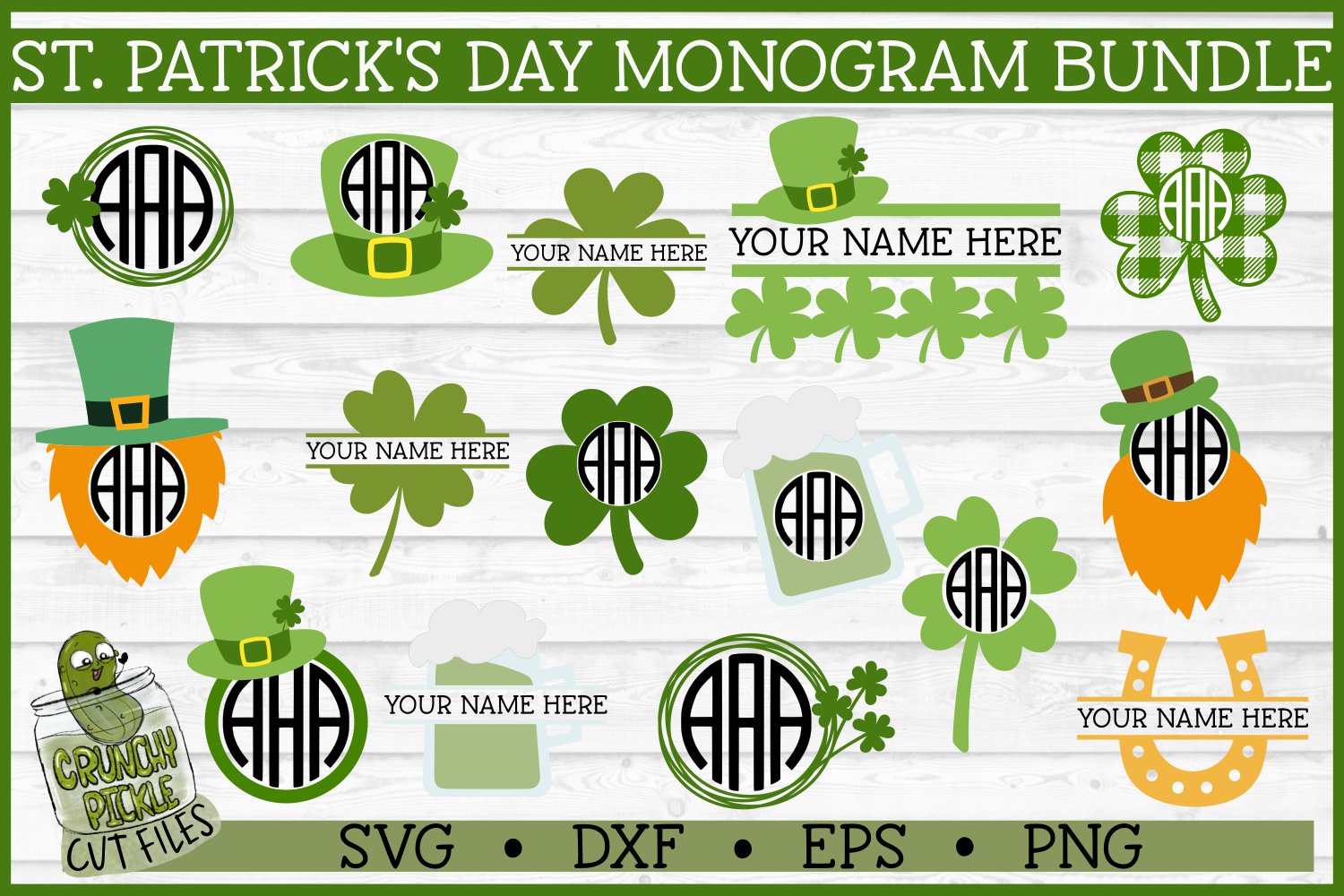 St Patricks Day Monogram SVG Bundle