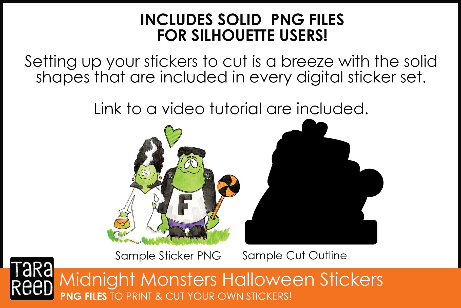 Cute Halloween stickers to print and cut - Midnight Monsters view 2