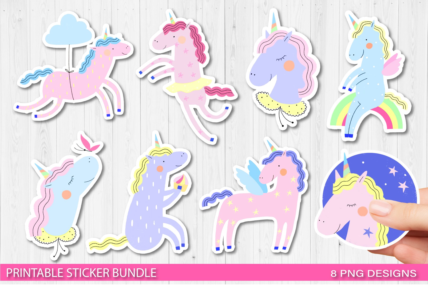 Unicorn bundle png / Printable Stickers for Cricut