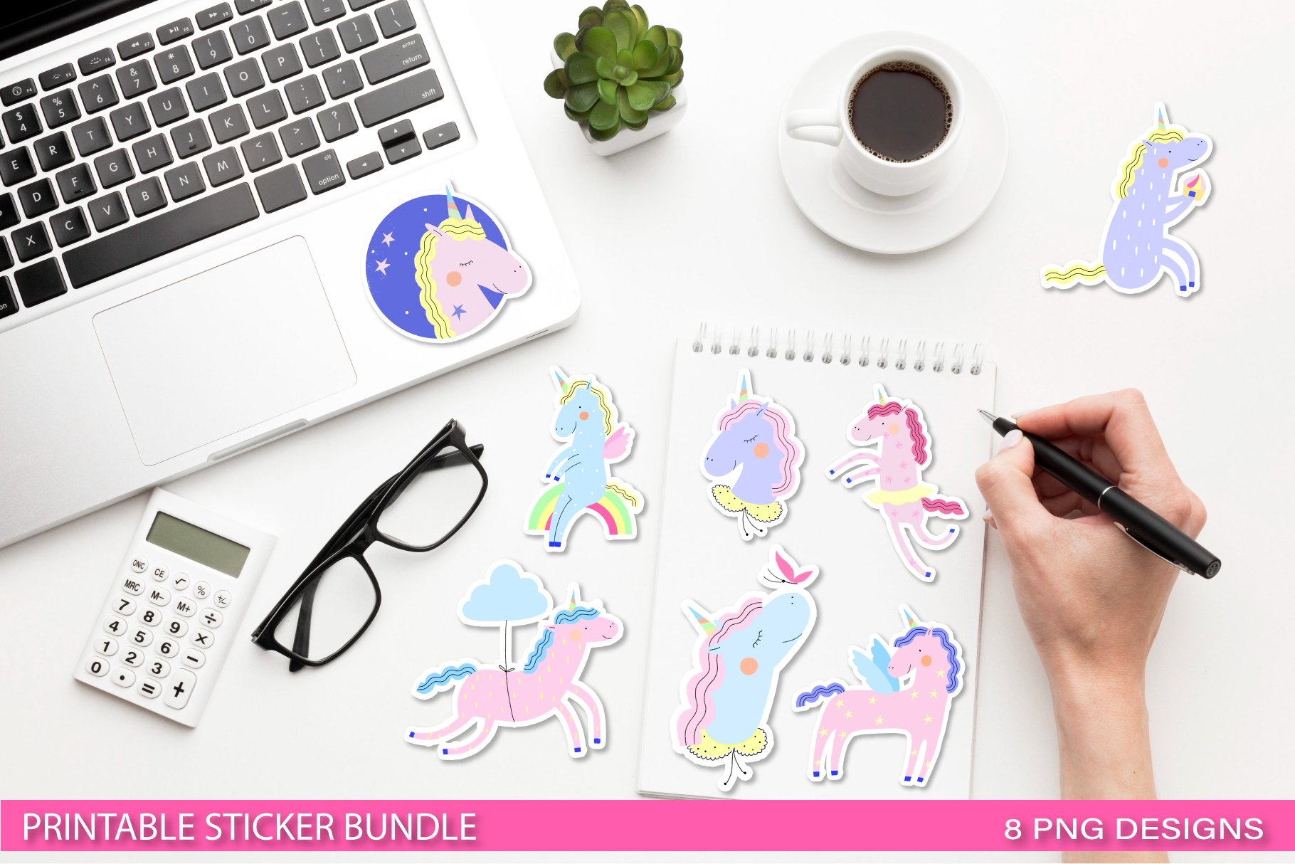 Unicorn bundle png / Printable Stickers for Cricut view 3