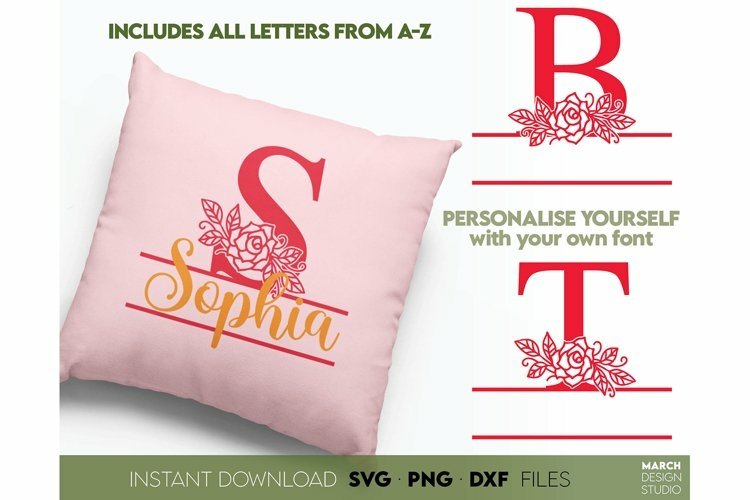 Floral Monogram svg, wedding monogram svg, family monogram