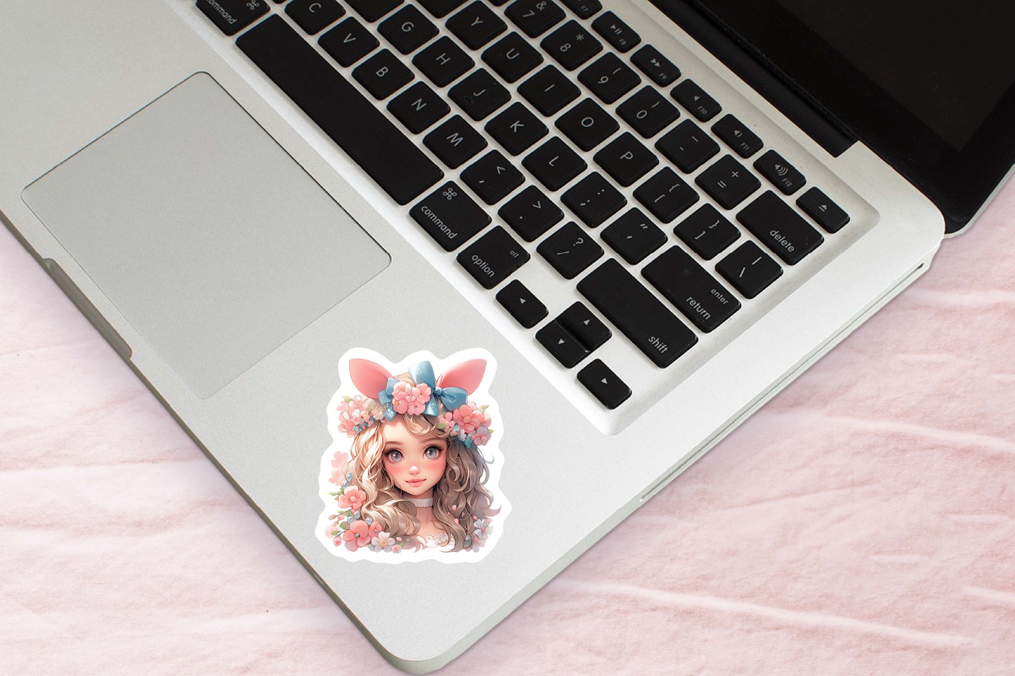Easter Printable Stickers, Easter Bunny Girl Stickers Bundle view 3