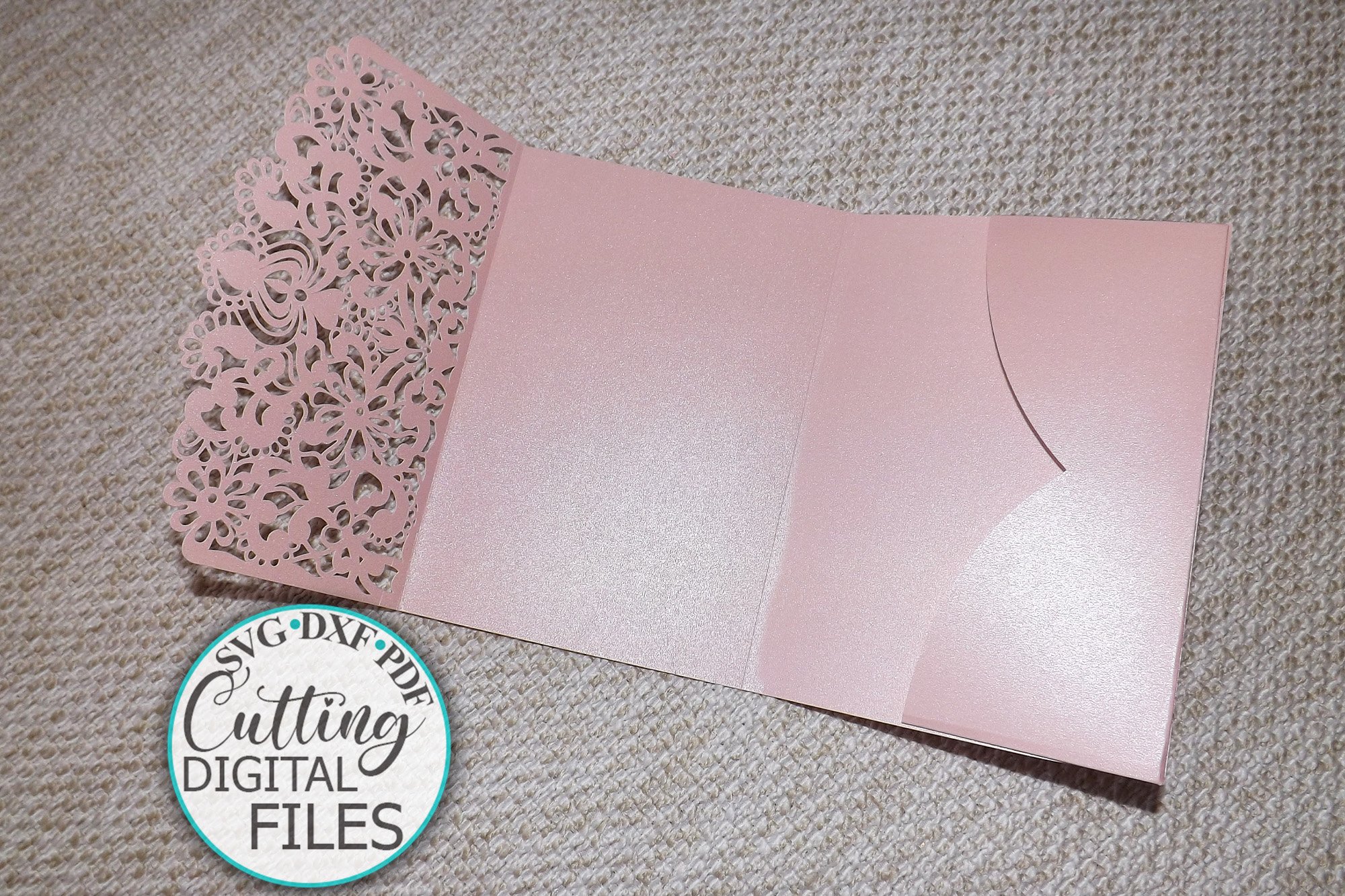 Trifold Favor Box Place Card Table Number svg Cricut Laser view 3