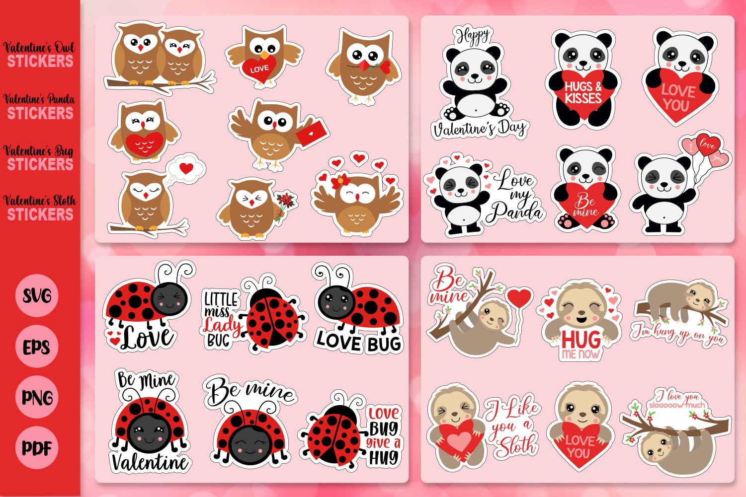 Valentines Day Sticker Mega Bundle, Stickers Bundle