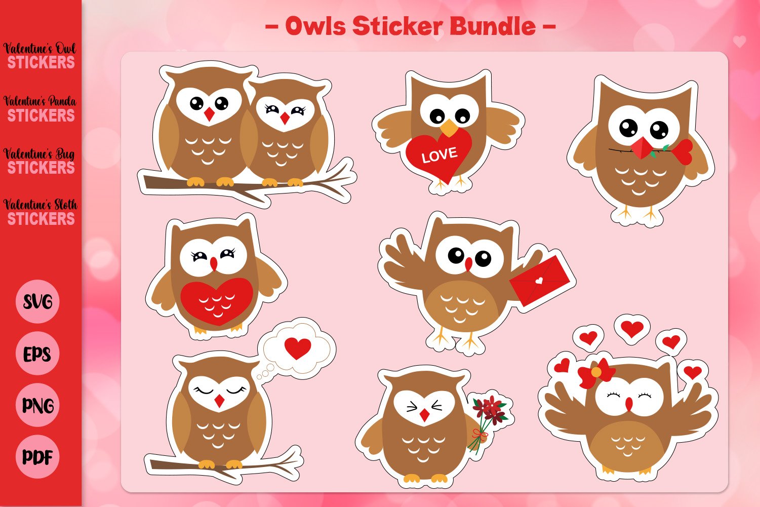 Valentines Day Sticker Mega Bundle, Stickers Bundle view 2