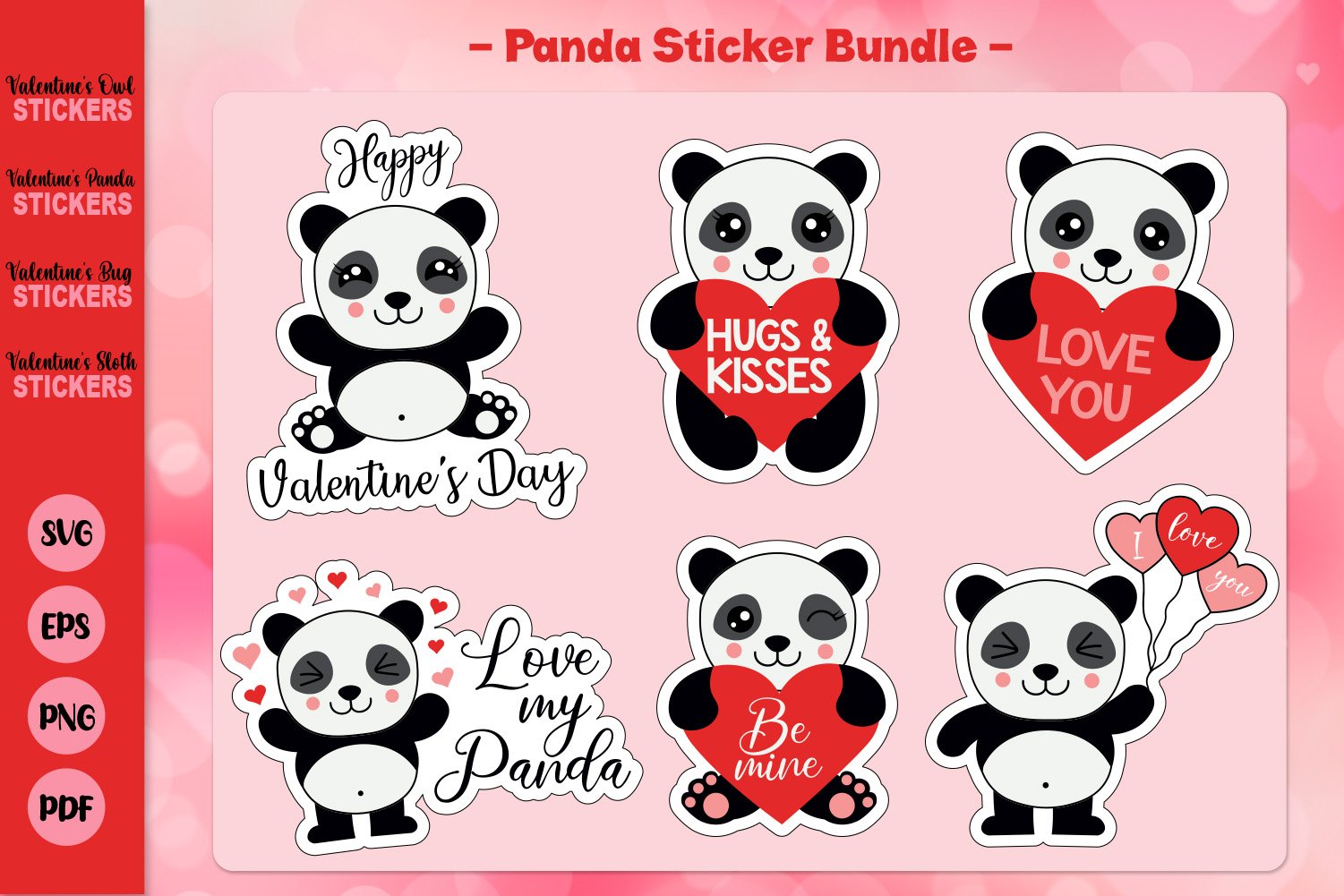 Valentines Day Sticker Mega Bundle, Stickers Bundle view 3