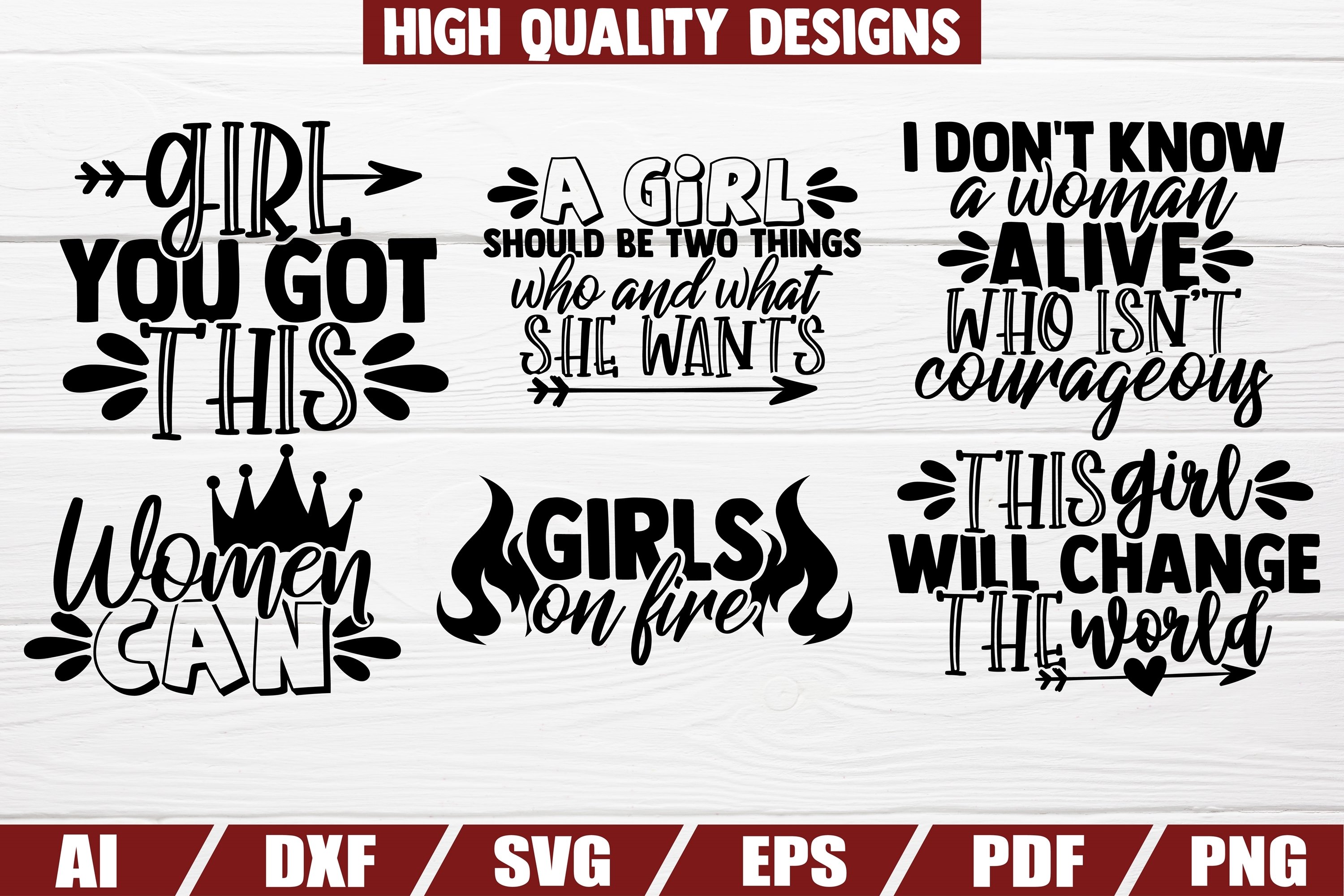 Girl Power SVG Bundle | Woman Sayings | Shirt |Funny Quotes view 3