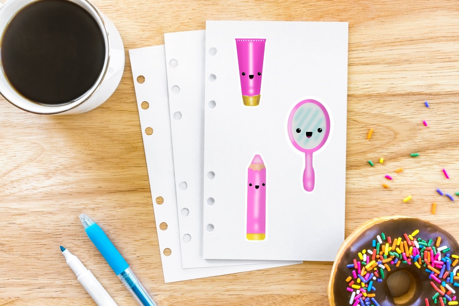 Makeup Kawaii Stickers - A Sticker Bundle view 3