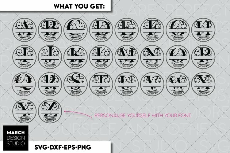 Family Monogram SVG | Circle Monogram SVG | Split Letters view 3