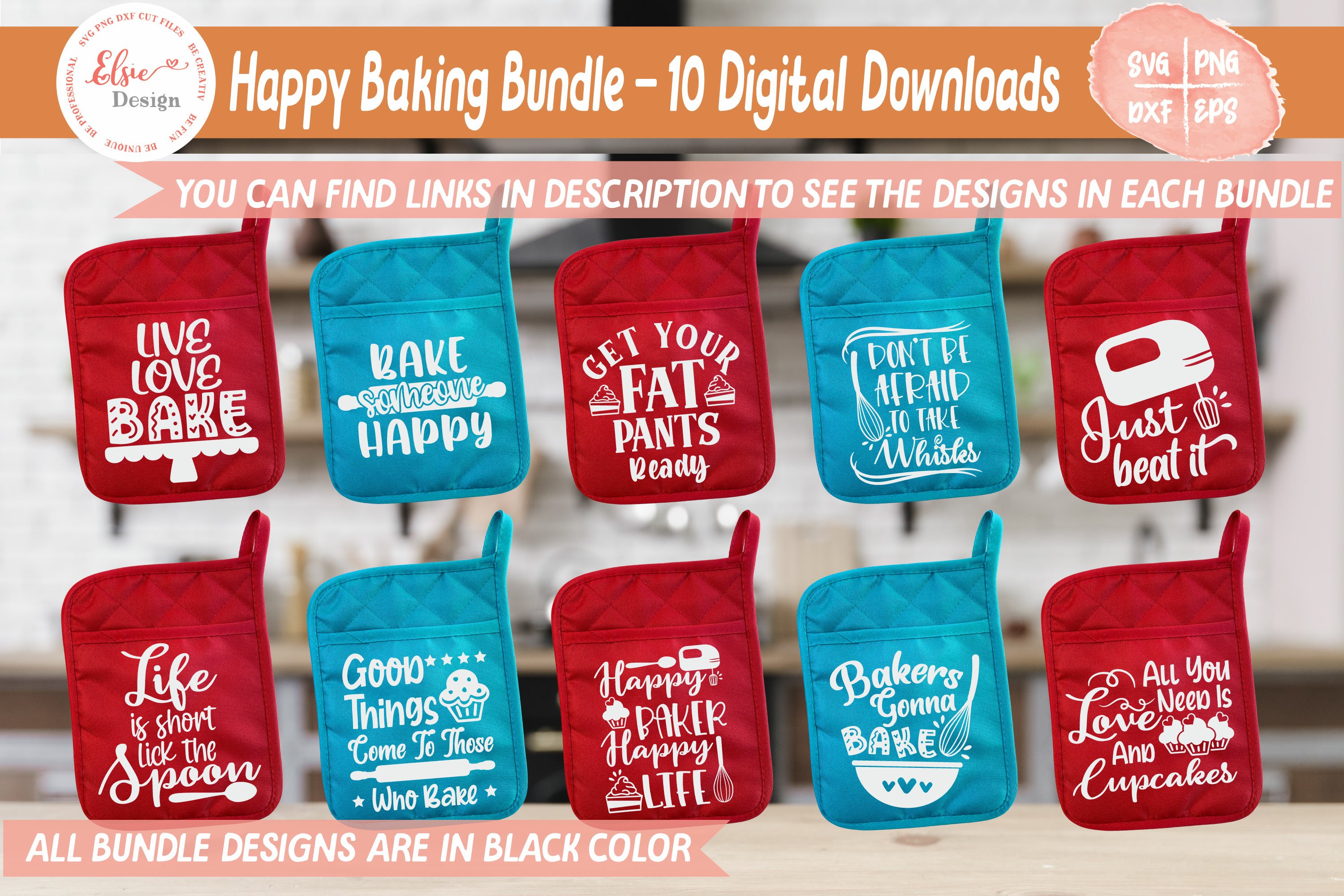 Bestseller Mega Pot Holder / Kitchen Baking Bundle SVG view 2