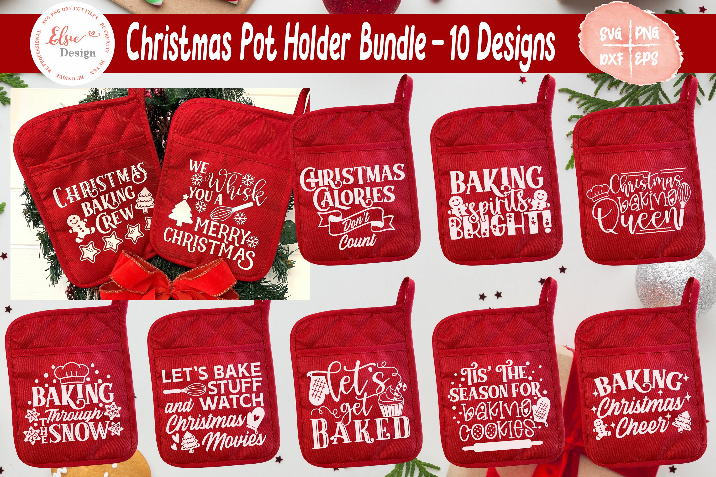 Bestseller Mega Pot Holder / Kitchen Baking Bundle SVG view 3