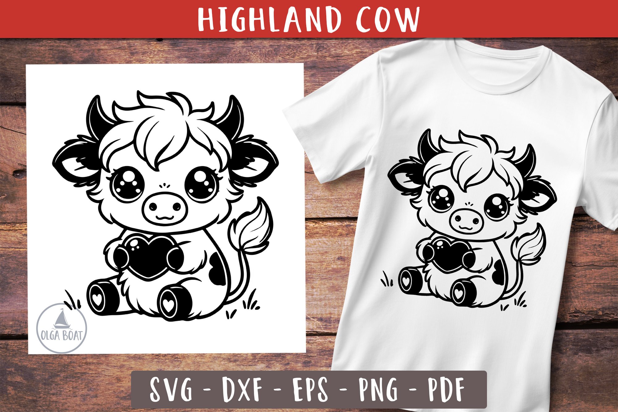Baby highland cow svg | Cute Highland cow bundle view 3