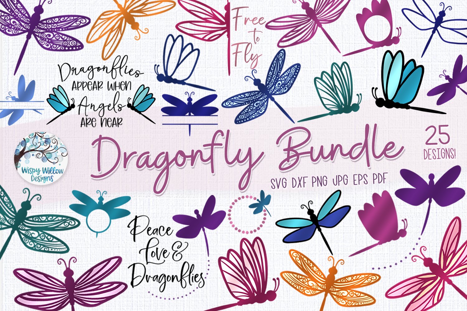 Dragonfly SVG Bundle | Quote, Outline, Mandala, Monogram