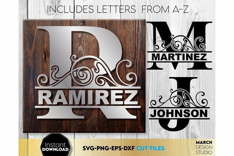 Monogram SVG Bundle | Split Monogram | Family Sign SVG | PNG