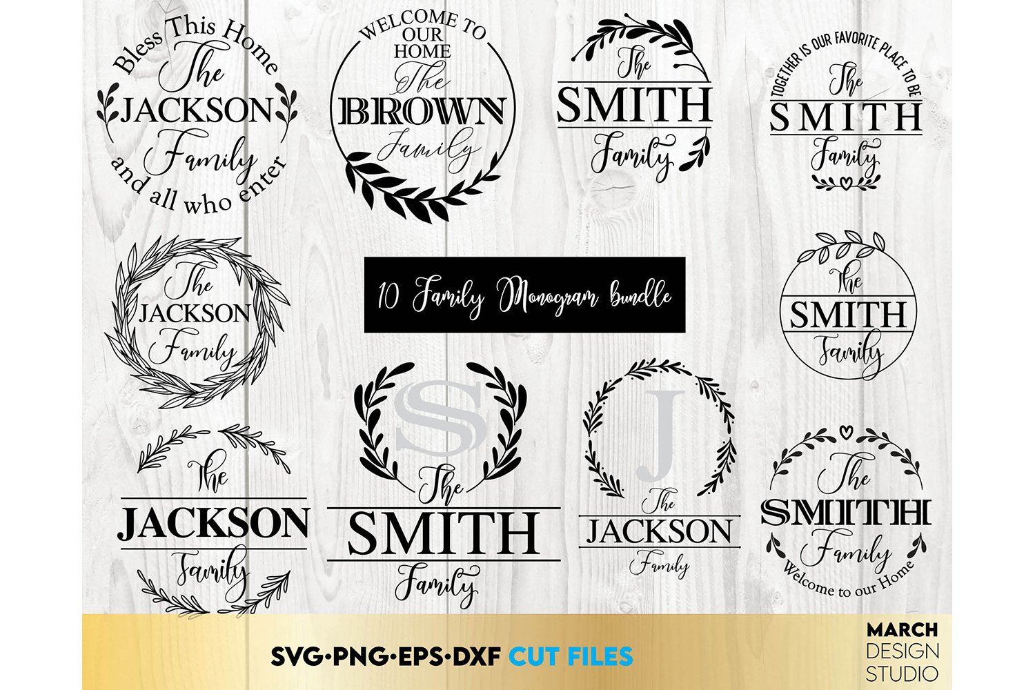 Circle Monogram SVG Bundle Family Monogram SVG Last Name SVG