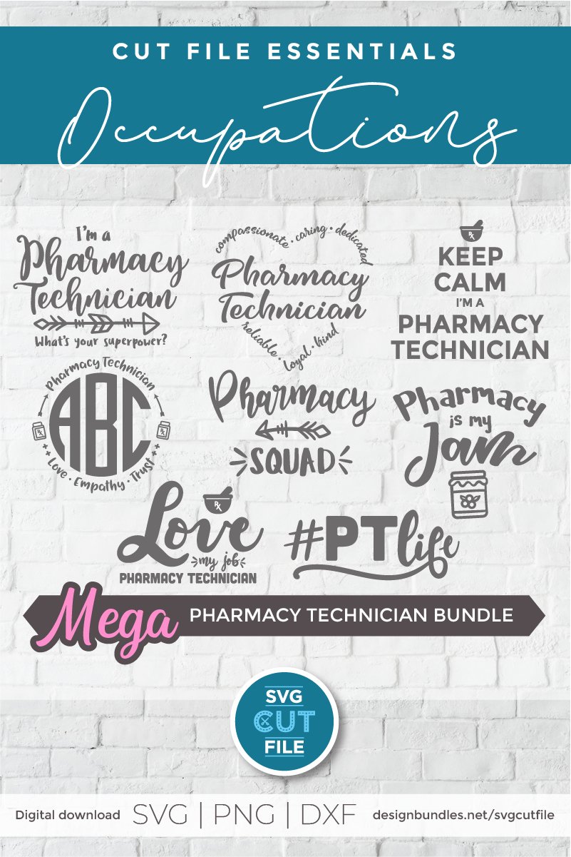 Pharmacy Technician svg bundle, PT svg or pharmacy tech svg view 2