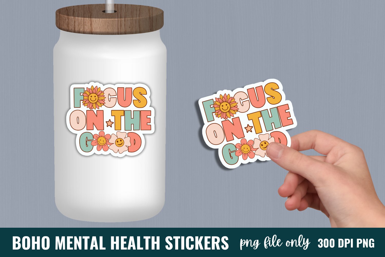 Retro Mental Health Sticker Bundle, Mental Health Sticker view 3