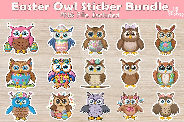 Easter Owl Sticker Bundle