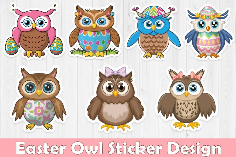 Easter Owl Sticker Bundle view 2