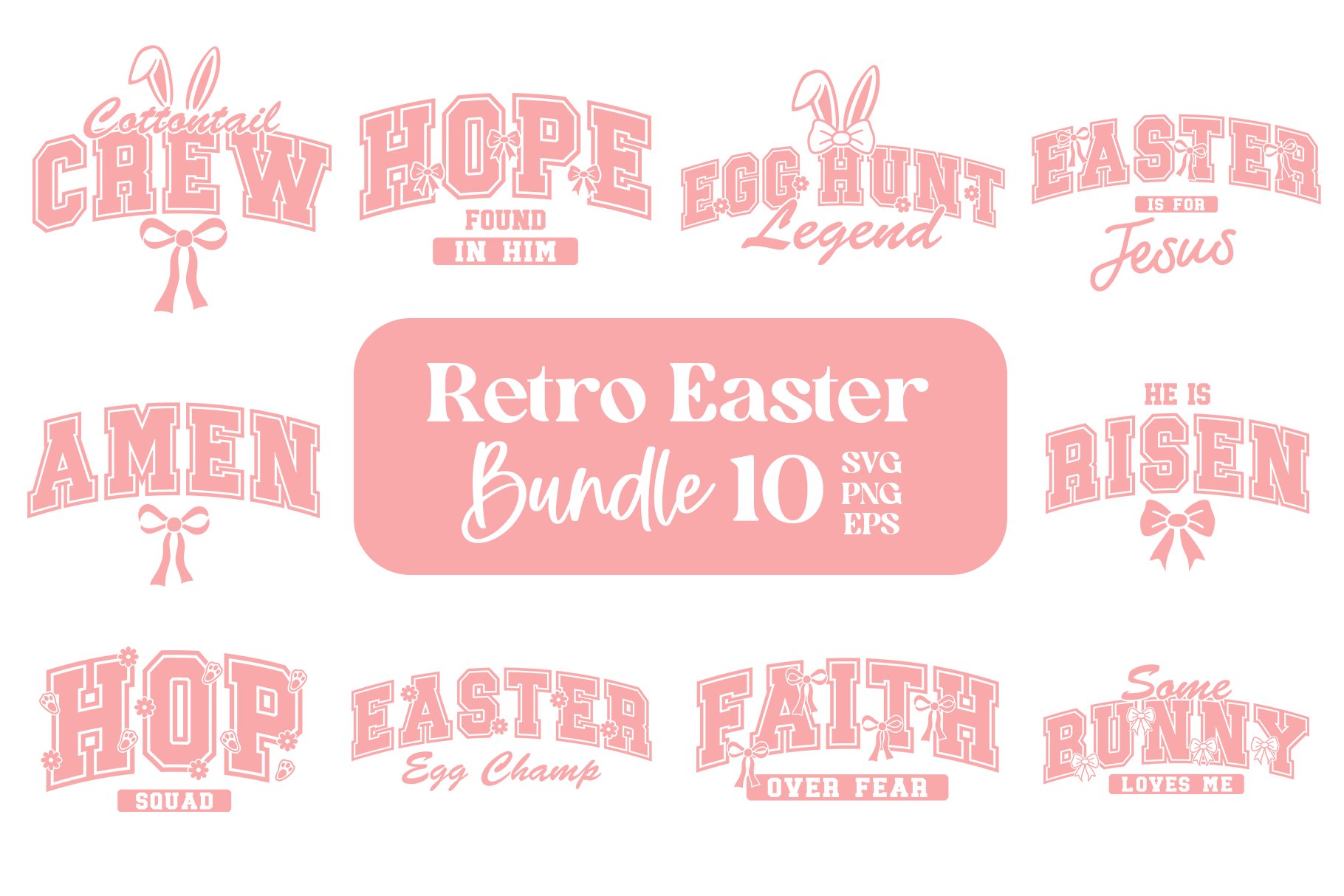 Retro Easter SVG Bundle | Faith and Spring Designs