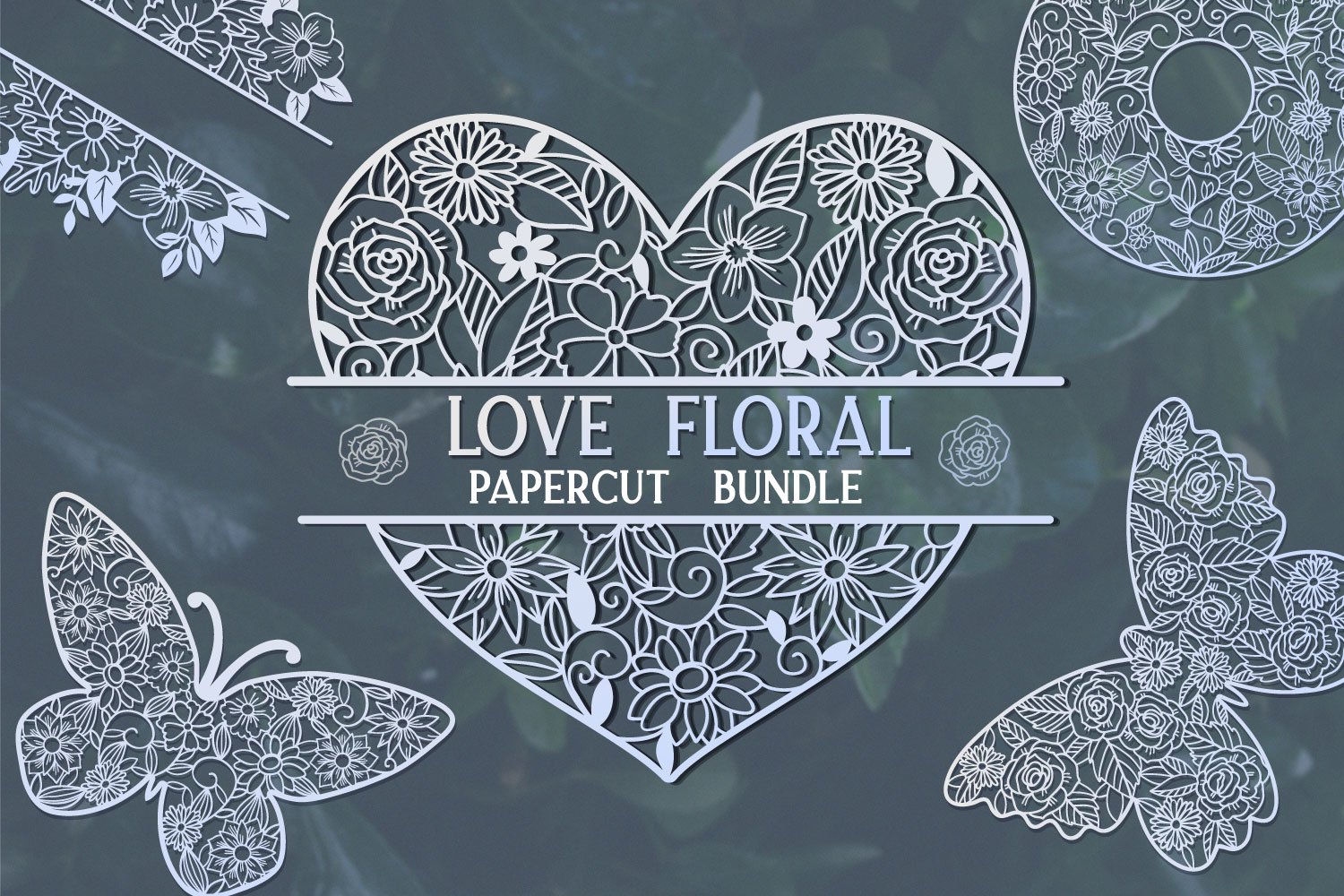 Love Floral Papercut Bundle | 14 SVG cut files
