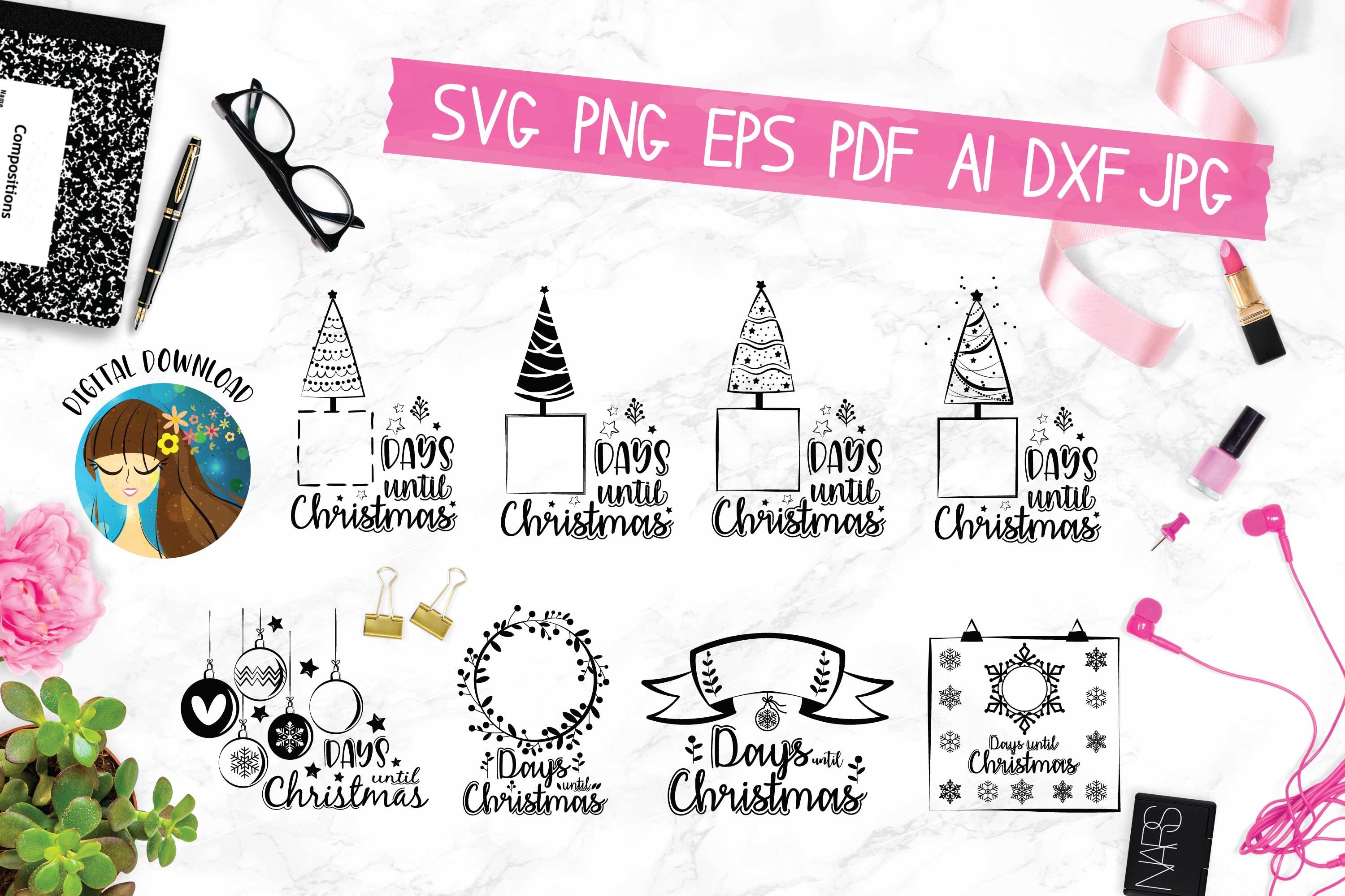 Days Until Christmas 8 Designs Svg view 3