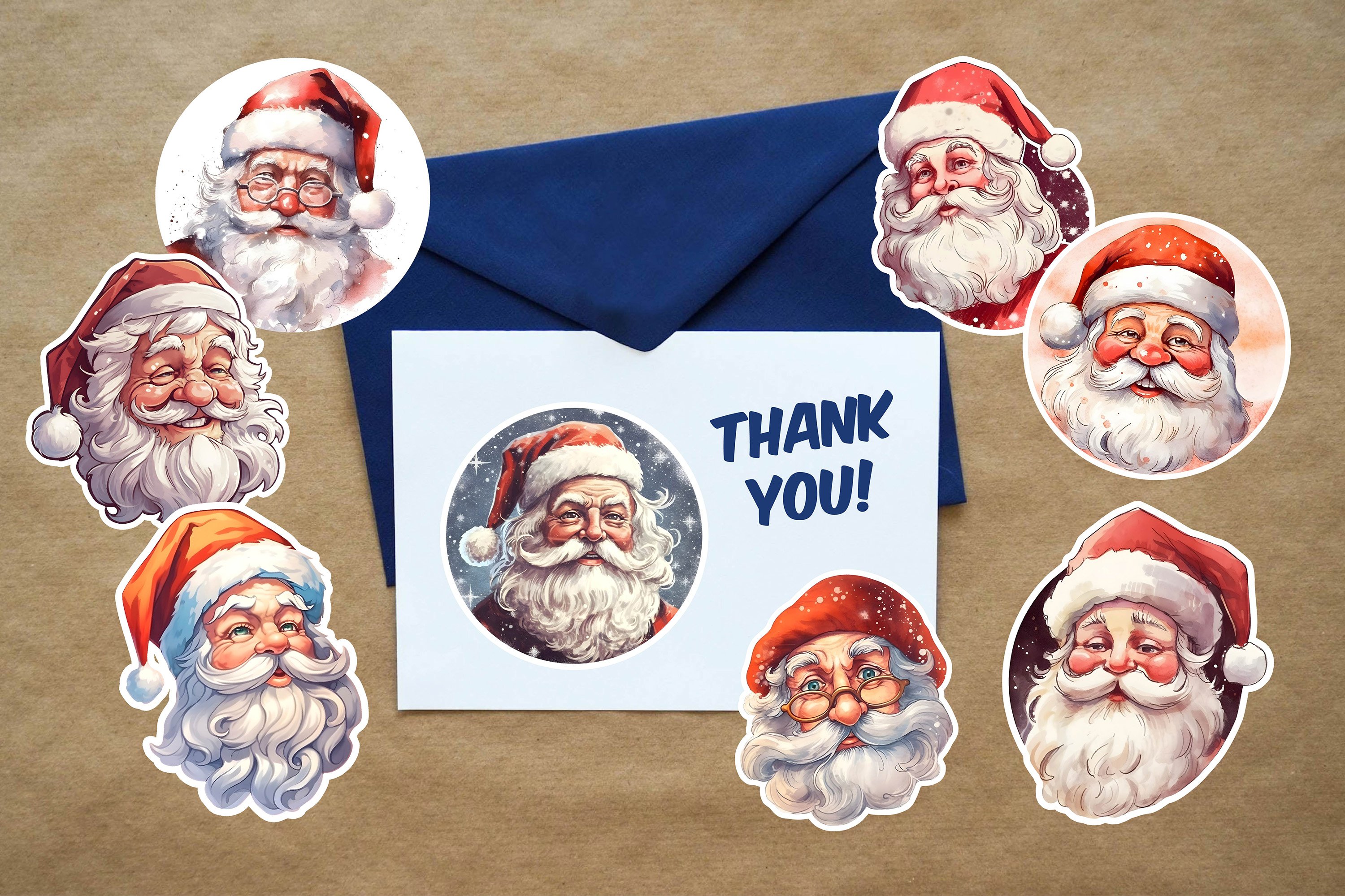 Santa Claus Stickers Bundle| 8PNG view 3