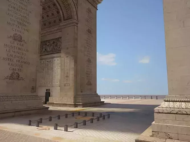 Paris Triumphal Arch 3D model view 3