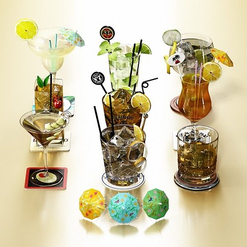 9 Cocktails collection cocktail 3D model view 2